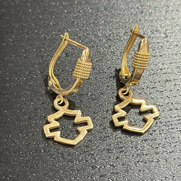 Harley-Davidson 10K Gold Vintage Stamper Earrings - Picture 1 of 8